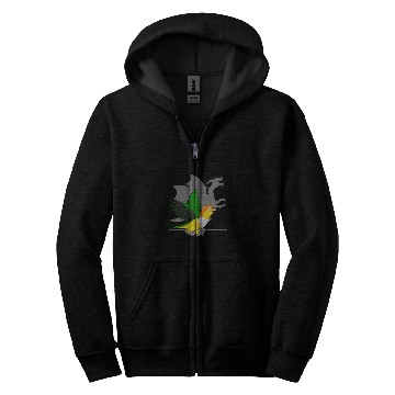Discover White Bellied Caique Dragon Shadow Funny Screaming Parrot Zip Hoodies