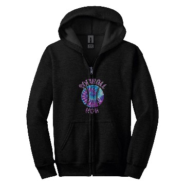 Discover Softball Mom Purple Daze Tie Dye Zip Hoodies