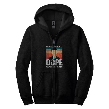 Discover Mens Math Teacher Unapologetically Dope Pride Afro Mathematic Zip Hoodies