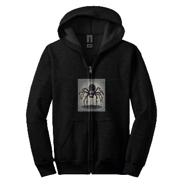 Discover Web Spin Terrifying Spider Cartoon Design Zip Hoodies