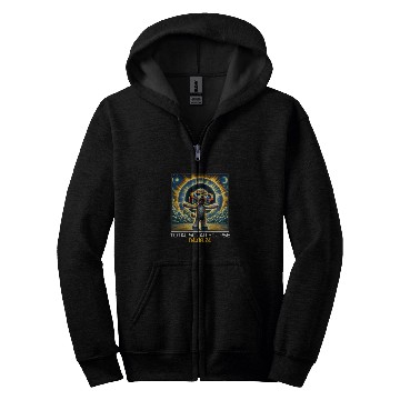 Discover Schnoodle Dog Taking Selfie Solar Eclipse Zip Hoodies