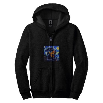 Discover Rottweiler Dog Van Gogh Style Starry Night Zip Hoodies
