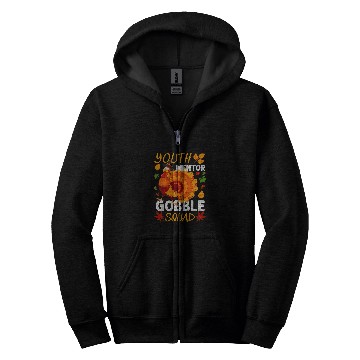 Discover Youth Mentor Gobble Squad Turkey Thanksgiving Fall Zip Hoodies