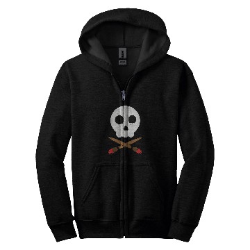 Discover Skull and Paintbrush Artist Crossbones Zip Hoodies