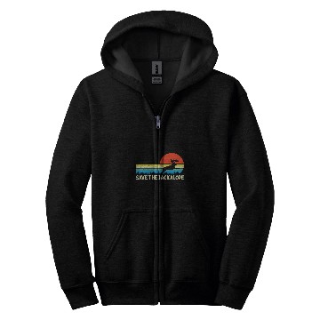 Discover Retro vintages Save The Jackalope For Camping Lovers Zip Hoodies
