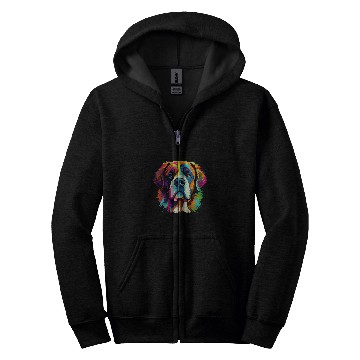 Discover Saint Bernard Dog Men Women Kids 5 Zip Hoodies