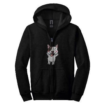Discover Miniature Bull Terrier Dog 1 Zip Hoodies