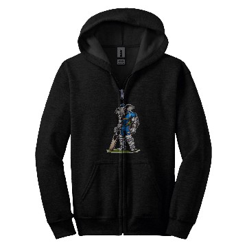Discover India Elephant Cricket Player Cricketer Zip Hoodies