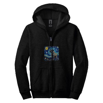Discover Van gogh Cane Corso in starry night 1 Zip Hoodies