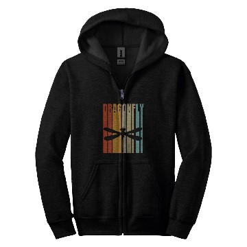 Discover Retro Dragonfly Insect Zip Hoodies