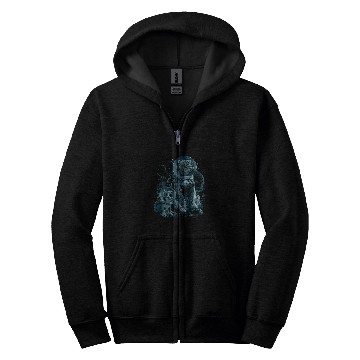 Discover Sad Astronaut Dogs Zip Hoodies
