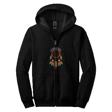 Discover Native American Dreamcatcher Indigenous Zip Hoodies