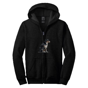 Discover Pawsome Pals Australian Shepherd Silhouette Zip Hoodies
