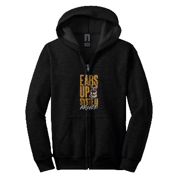 Discover German Shepherd Dog Breed Ears Up System Armed Zip Hoodies