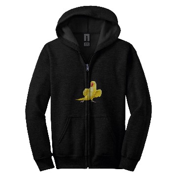 Discover Yellow Indian Ringneck Parrot bird Zip Hoodies