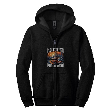 Discover School Bus Driver Job Profession Transport Driving 4 Zip Hoodies