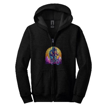 Discover Sasquatch Mountain Biker MTB Biking 1 Zip Hoodies