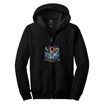 Discover Samoyed Dog Taking Selfie Solar Eclipse Zip Hoodies