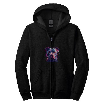 Discover Pit Bull Dog Colorful Pitbull Zip Hoodies