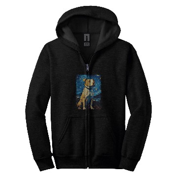 Discover Pitbull Dog Starry Night Zip Hoodies