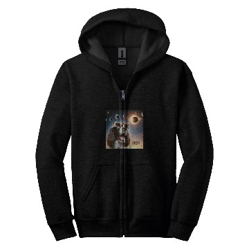 Discover Selfie English Springer Spaniel Womens Mens Solar Eclipse Zip Hoodies