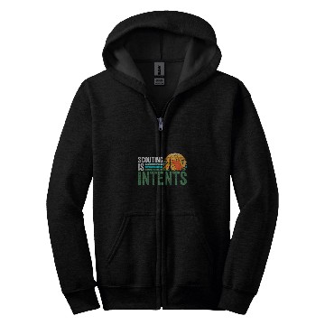Discover Scouting is Intents Funny Scout Camping Happy Camper Retro Zip Hoodies