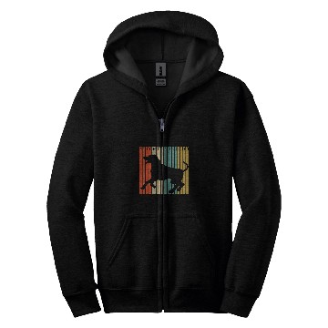 Discover Rhodesian Ridgeback Retro 1970s Dog Silhouette Zip Hoodies
