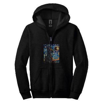 Discover Total Solar Eclipse Blue Heeler Dog Zip Hoodies