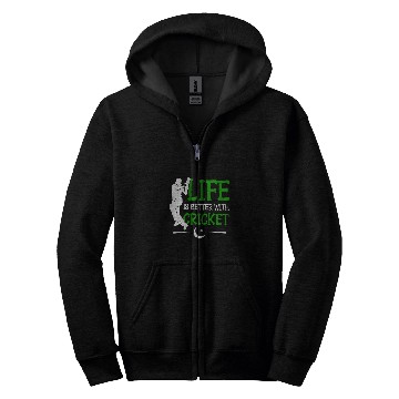 Discover Life Is Better With Cricket Cricketer Cricket Player Zip Hoodies