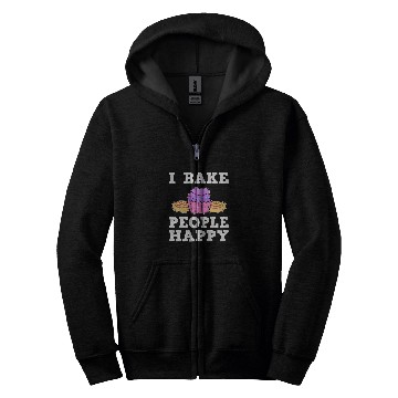 Discover I Bake People Happy Pastry Chef Zip Hoodies