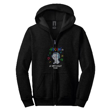 Discover Rockin to a Different Tune Autism Warrior Zip Hoodies