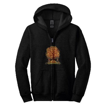 Discover Weimaraner Under Maple Tree Fall Pumpkin Dogs Zip Hoodies