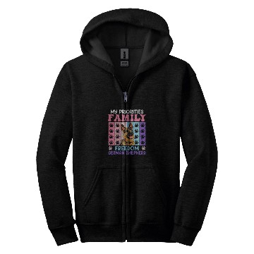 Discover German Shepherd MY PRIORITIES FAMILY FREEDOM Women Zip Hoodies