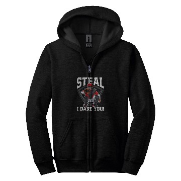 Discover Steal I Dare You Baseball Catcher Baseball Player 3 Zip Hoodies