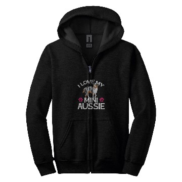 Discover I Love My Mini Aussie Miniature Australian Shepherd Zip Hoodies