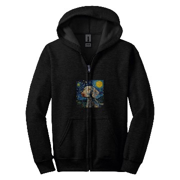 Discover Weimaraner Starry Night For Dog Mom Dog Dad Zip Hoodies