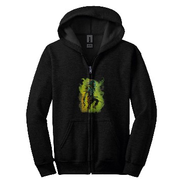 Discover UnDeads Native American Warrior Splatter Graphic Zip Hoodies