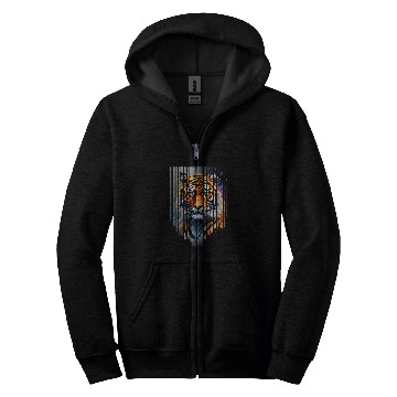 Discover Siberian Tiger with abstract beauty 1 Zip Hoodies