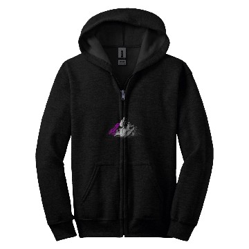 Discover Subtle Asexual Pride Month Mountain Hiking Camping Ace Pride Zip Hoodies