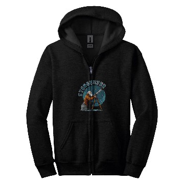 Discover Stargeezer Funny Stargazing Astronaut Astronomy Telescope 2 Zip Hoodies