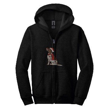 Discover German Shorthaired Pointer dog Santa Christmas dogs lover Zip Hoodies