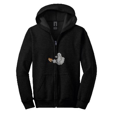 Discover Poodle fist to human hand Zip Hoodies