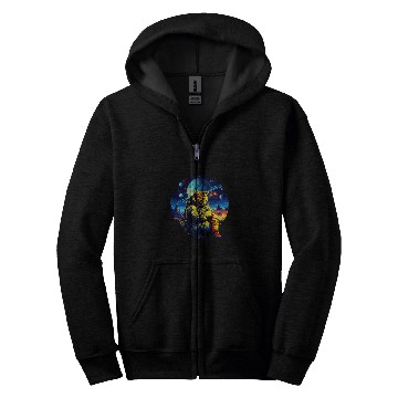 Discover Sad Astronaut Cat In Outer Space Galaxy Cat Astronaut Design Zip Hoodies