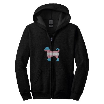 Discover Dog Goldendoodle Trans Pride Flag Goldendoodle Dog Zip Hoodies