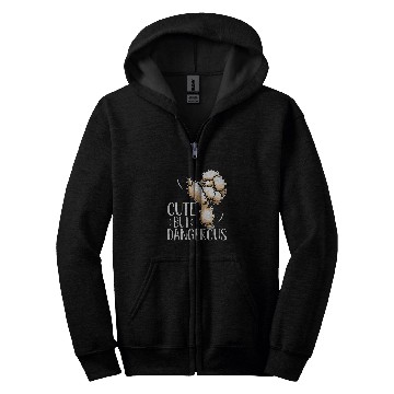 Discover Poodle Cute But Dangerous Zip Hoodies
