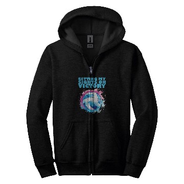 Discover Volleyball Player Coachs Training Game Beach Volleyball 1 Zip Hoodies