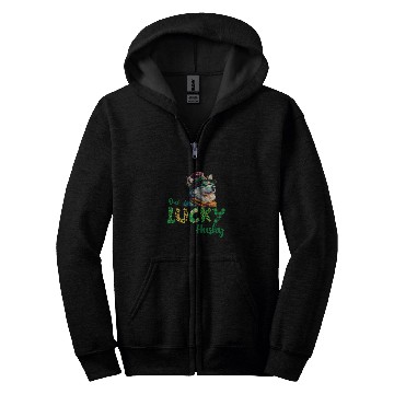 Discover Majestic Husky Gnome A St  Patricks Celebration 2 Zip Hoodies