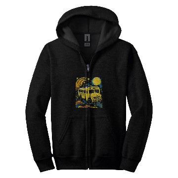 Discover School Bus Driver Art 21 Zip Hoodies