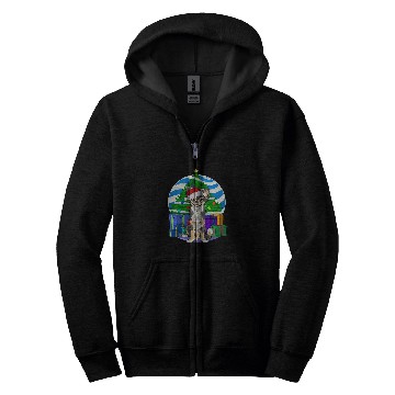 Discover Long haired Chihuahua Santa Christmas Tree Decor Zip Hoodies