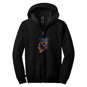 Discover Pop Art Design Rottweiler Zip Hoodies